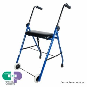 Andador plegable con asiento. Modelo Emérita. Mobiclinic